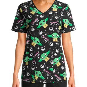 NWT Star Wars Yoda "Adorable I Am" Scrub Top